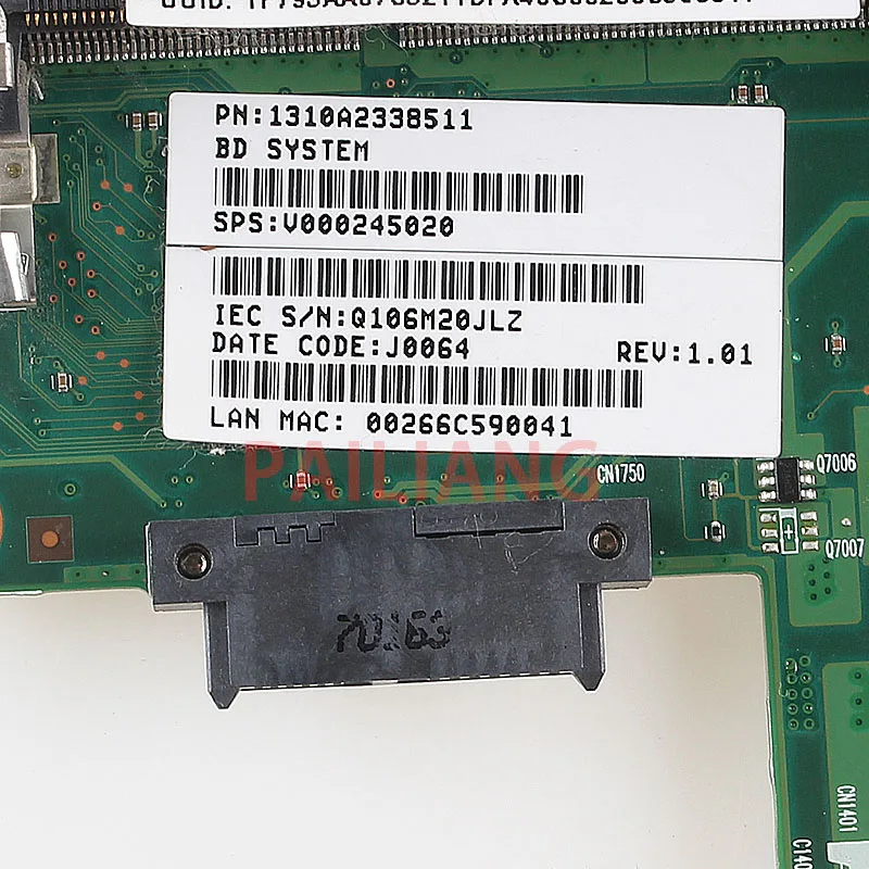 PAILIANG محمول لوحة أم لأجهزة توشيبا L630 L635 PC اللوحة V000245020 الكامل tesed DDR2