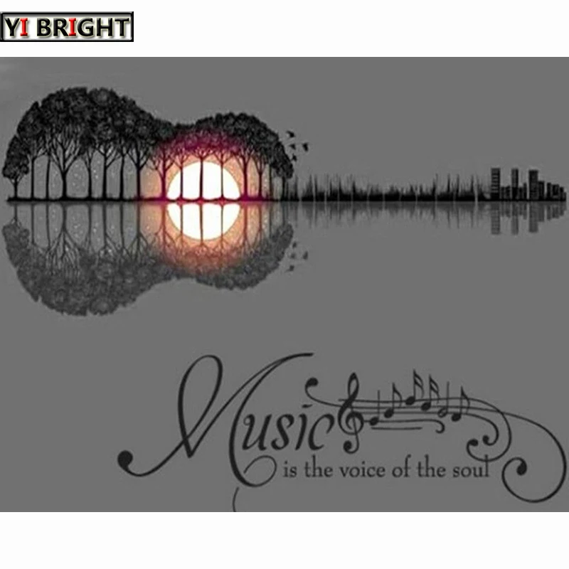 

5D DIY Full square Diamond Painting Mosaic Guitar Shaped Tree Diamond Rhinestone Embroidery Cross Stitch home decor gift