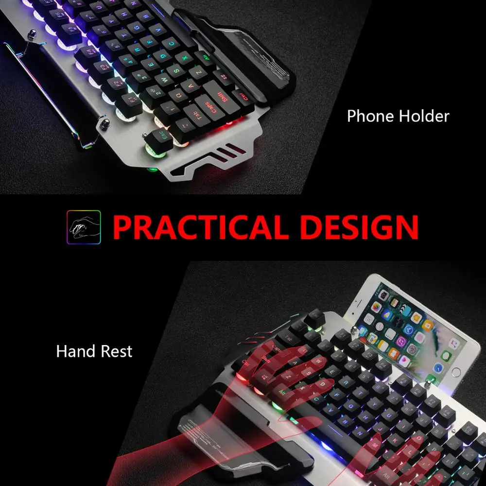 RedThunder K900 RGB Backlight Wired Gaming Keyboard 25 Keys Anti-ghosting Ergonomics Keyboard for Desktop Gaming and Typing