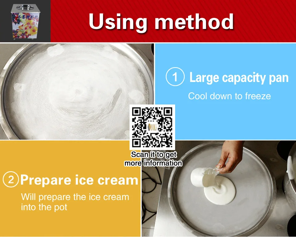 4 ice cream roll machine double round pan with double R410A