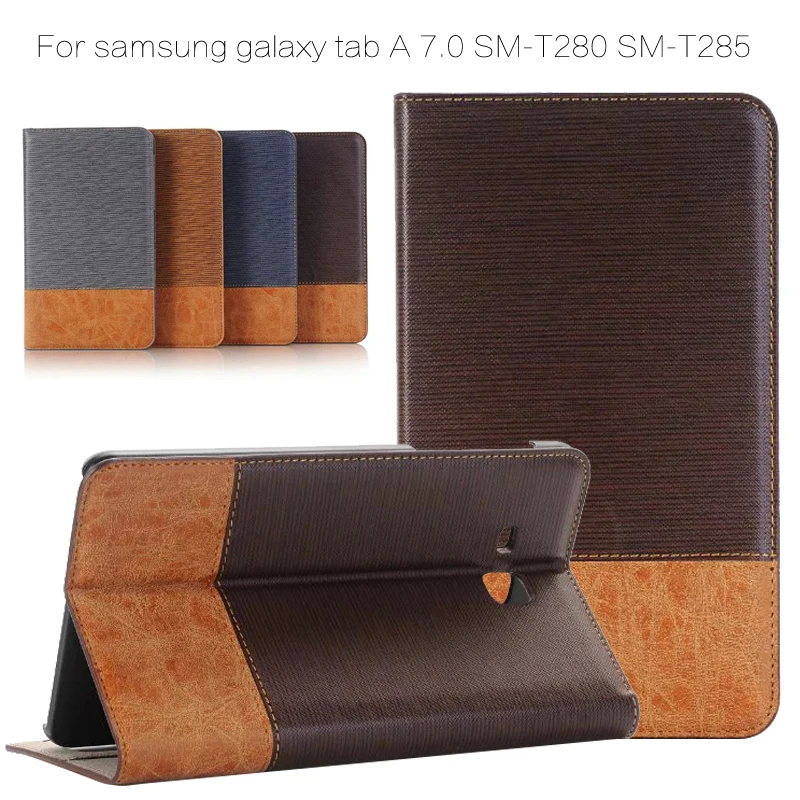

Patchwork PU leather case for samsung galaxy tab A 7.0 SM-T280 SM-T285 T280 T285 7'' cover case + Film + Stylus Pen