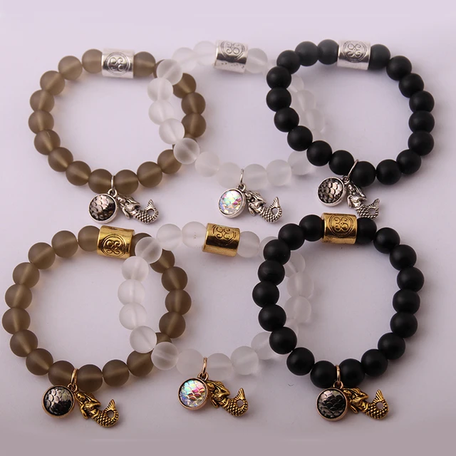 2017 New Design Fashion Bracelets Made 10mm Frosted Gl Fish 2017 New Design Fashion Bracelets Made 10mm Frosted Gl Fish Scales Mermaid Bracelet