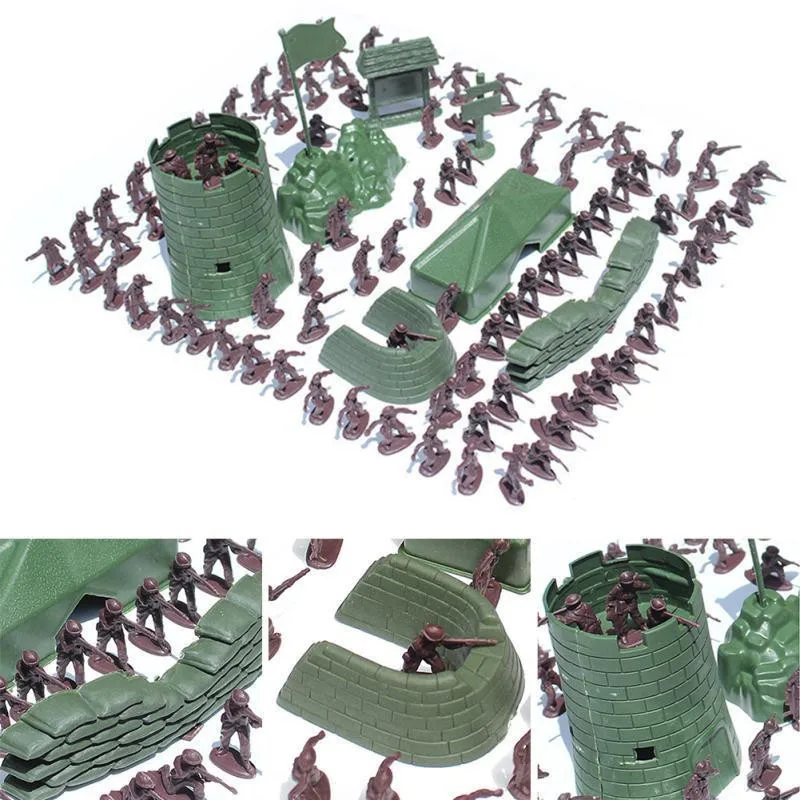 

JIMITU 100PCS 3CM Army Combat Men Kid Toy Soldiers Military Plastic Figurine Action Figure