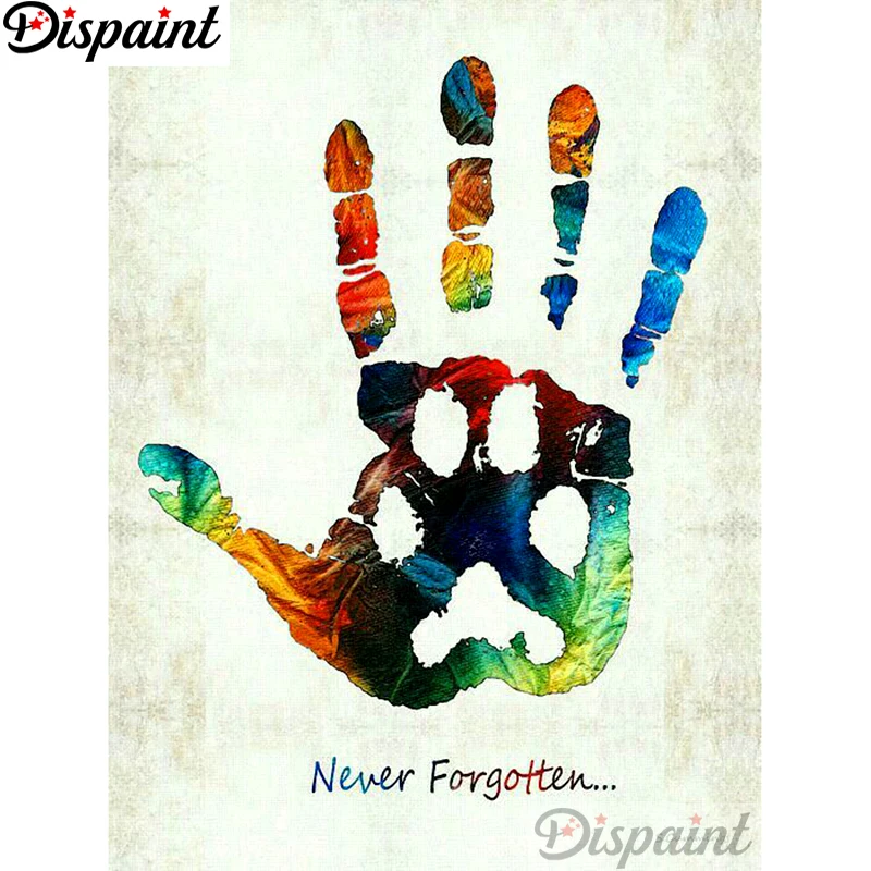 

Dispaint Full Square/Round Drill 5D DIY Diamond Painting "Color handprint" Embroidery Cross Stitch 3D Home Decor A11603
