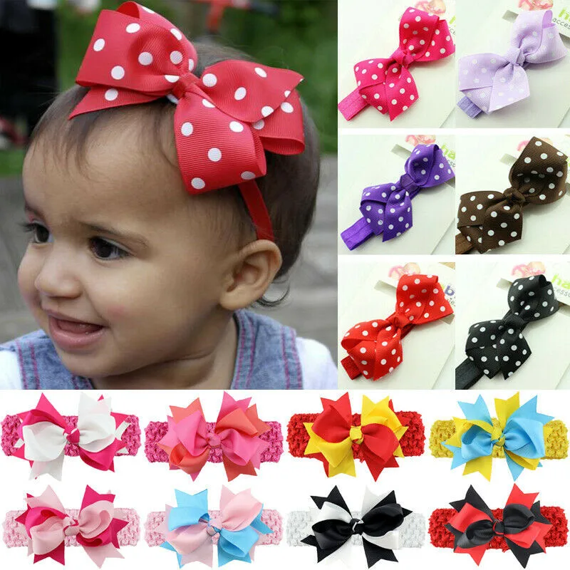 

Cute Toddler Girls Kids Baby Bowknot Hairband Pretty Stretch Headband Head Wrap Headwear