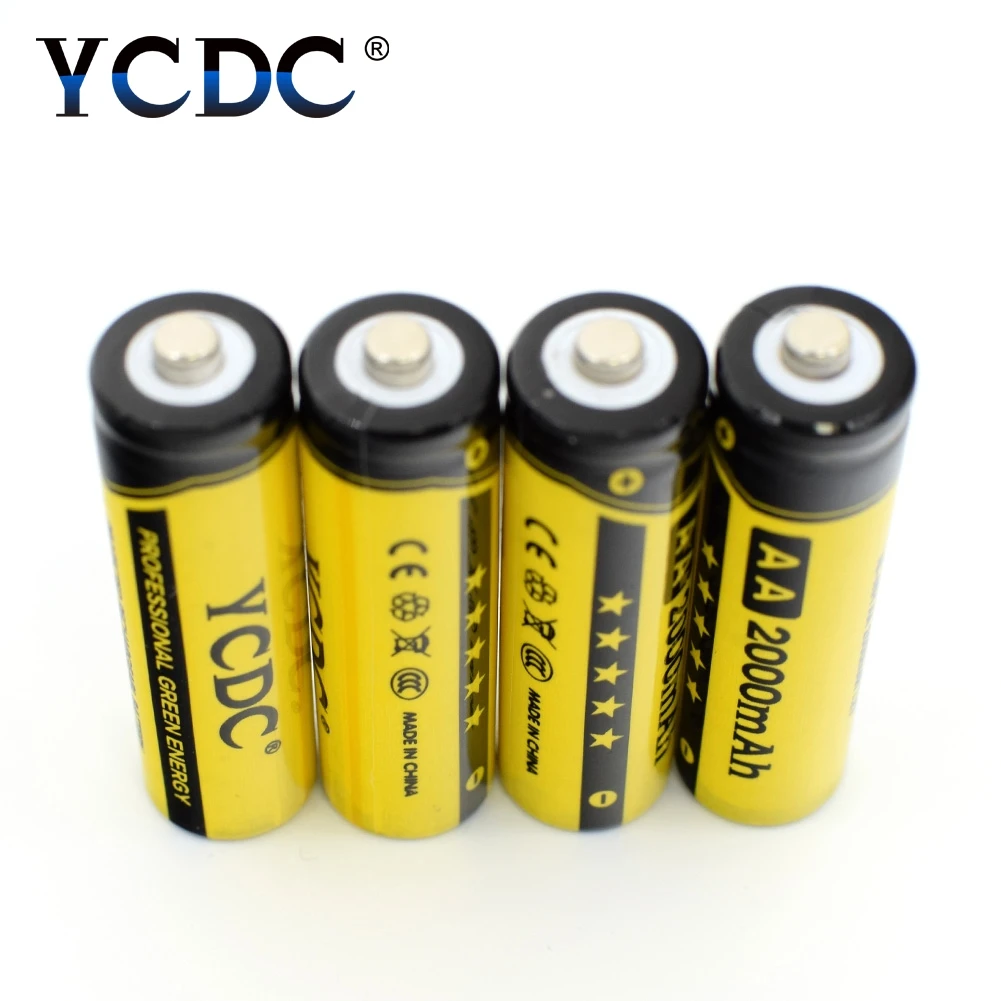 YCDC Лидер продаж! 4 шт YCDC 1,2 V AA 2000 mAh ni-mh аккумуляторная батарея EE6338