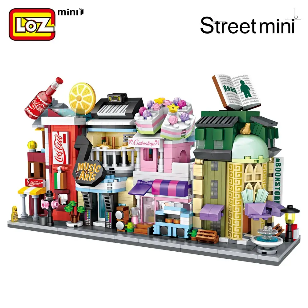 LOZ Mini Bricks Architecture Mini Street Model Cake Store Shop