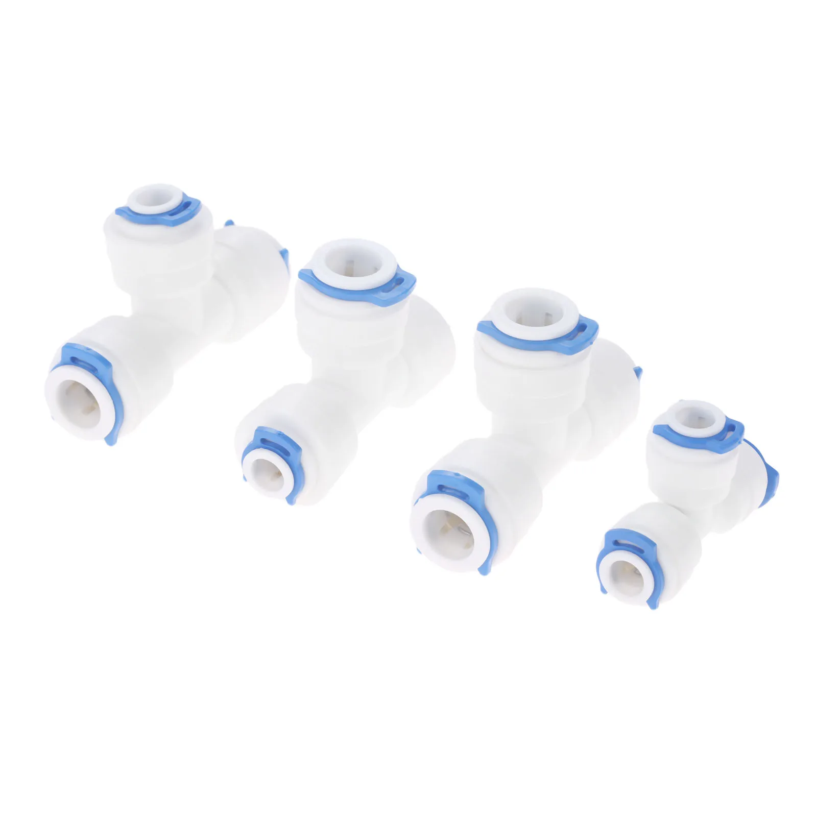 2Pcs 1/4" 3/8" OD Hose Equal Connection Tee RO Water Pipe Coupling Connector T Type Reverse Osmosis Aquarium Quick Fitting