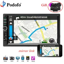 Podofo 2 din auto radio 7 “Bluetooth Car Multimedia Lettore MP5 Touch Screen Autoradio Audio Stereo FM USB Con videocamera vista posteriore