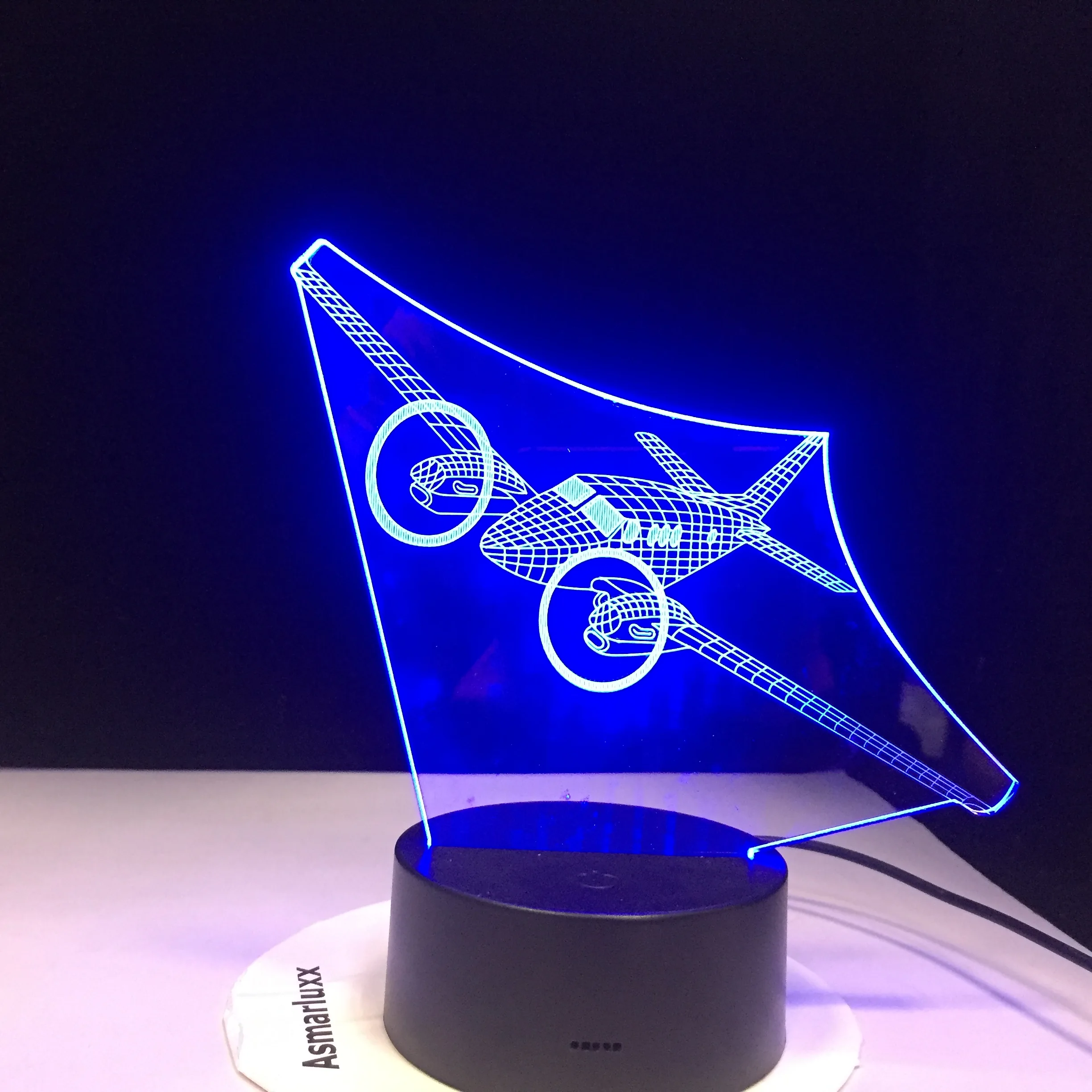GX1781 Air plane Shape LED Acrylic Small Night Lamp Birthday Gifts for Kids