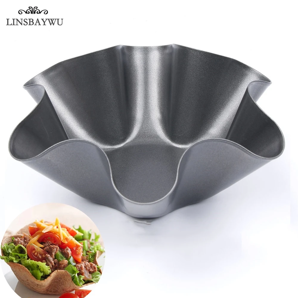 LINSBAYWU Kitchen Tortilla Pan Set Nonstick Taco Salad Bowl Baking Mold
