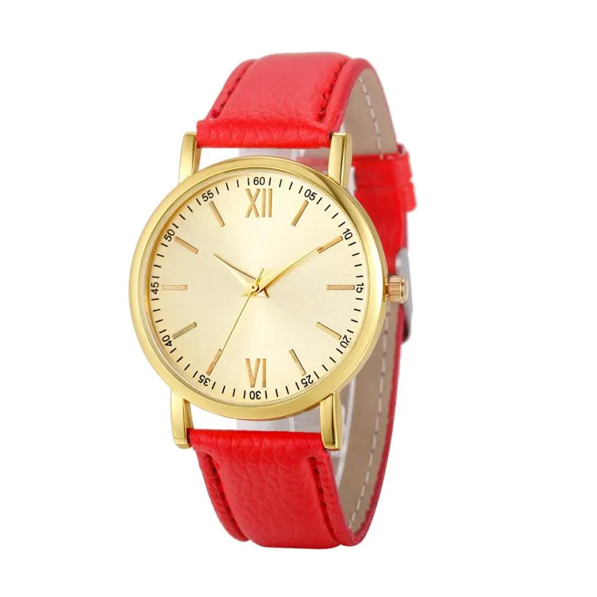 

Timezone#301 Fashion Women Roman Watch Lady Leather Band Analog Quartz Wrist Watch Free Shipping