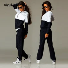 NRAHBSQT, женский спортивный костюм, спортивный костюм, 2 предмета, комплект для йоги, женская спортивная одежда с капюшоном, для бега, спортивный костюм на молнии, одежда для спортзала, FZ073