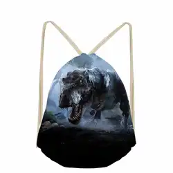 Jurassic века динозавр и Дракон печати путешествия для мужчин рюкзак Drawstring Сумка повседневное Bagpack обувь для мальчиков тканевые сумк