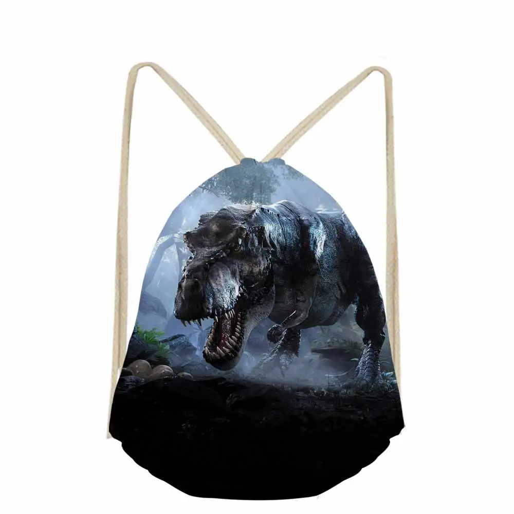 Jurassic Century Dinosaur Dragon Print Travel Men s Backpack Drawstring Bag Casual Bagpack Boys Shoes Cloth