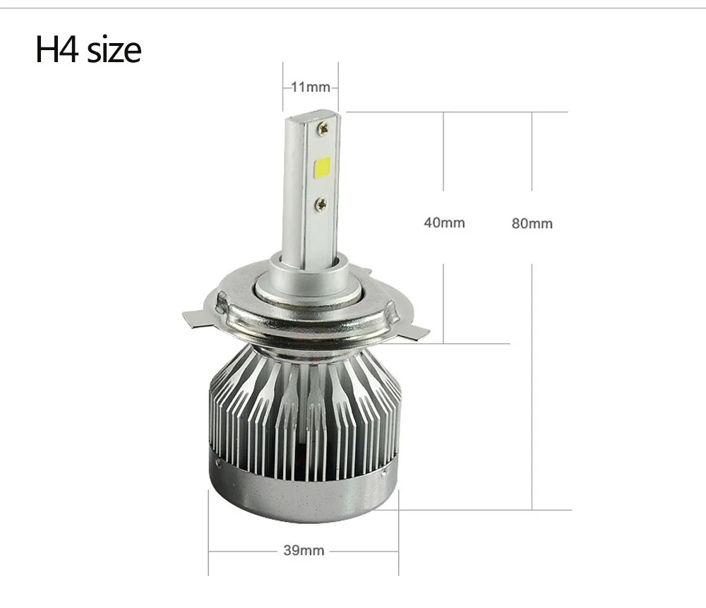 LED H4 автомобиля Фары для 60 Вт 6000lm/set автомобилей Лампочки H4/HB2 9004 9007 Привет/Lo луч