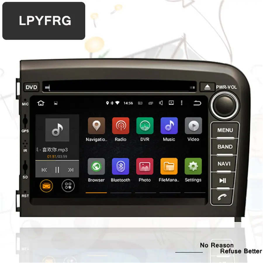 Volvo s80 98-07 1-din radio del coche Bluetooth iPhone Android Radio diafragma