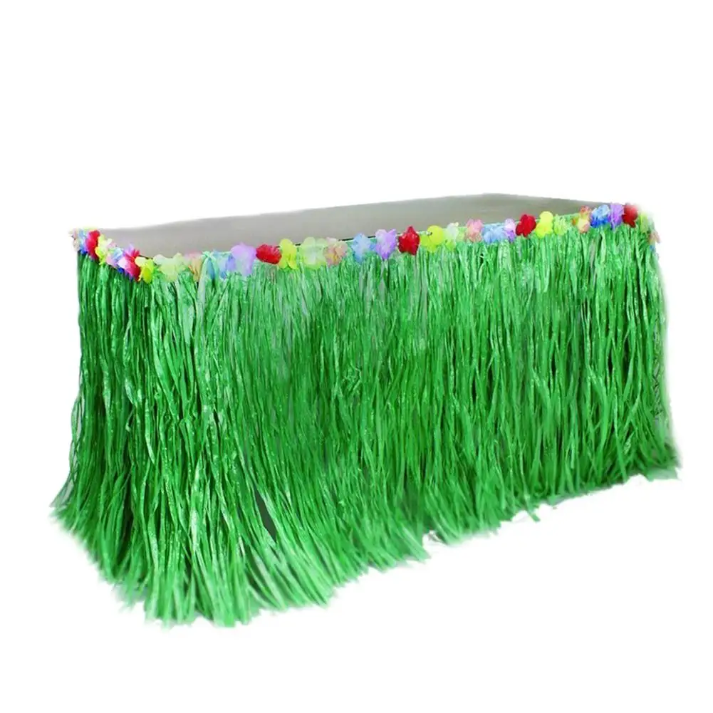 Цветы искусственная трава настольная юбка украшения для вечеринки в гавайском стиле Luau Свадебная вечеринка многоразовые вечерние украшения стола