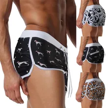 Летние модные мужские дышащие трусы брюки для плавания с принтом черный, синий, белый нейлон, для бега, для плавания, ming, нижнее белье, пляжные шорты, тонкая одежда