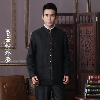 

New Arrival Autumn Men Jacket 100% Silk Chinese Traditional Style Kung Fu jacket Fashion Tang Suit jacket Size L XL XXL 3XL 4XL