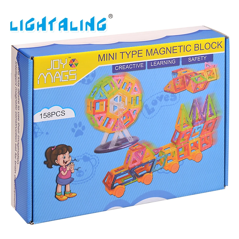Lightaling игрушка кирпичи 130/158 шт. мини Магнитная 3D BUILDING Block конструктор наборы для ухода за кожей DIY Развивающие игрушечные лошадки детей