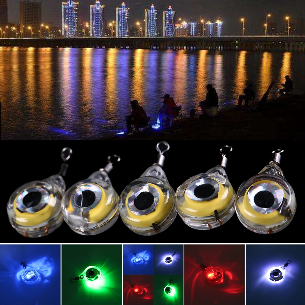 5 Color/Set Underwater Fish Attraction Lamp Lure LED Flashing Fishing