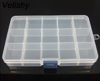 

Velishy 1PCS Earring Jewelry Bin Case Container Sewing box Adjustable 12 Compartment Box