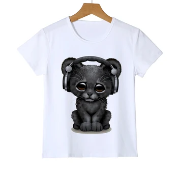 

Brand Summer Harajuku Animal 3D Music spectrum Cat Print Kids Shirt O-Neck Short Sleeve T Shirt Boys Tops Girls T-shirt Z21-6