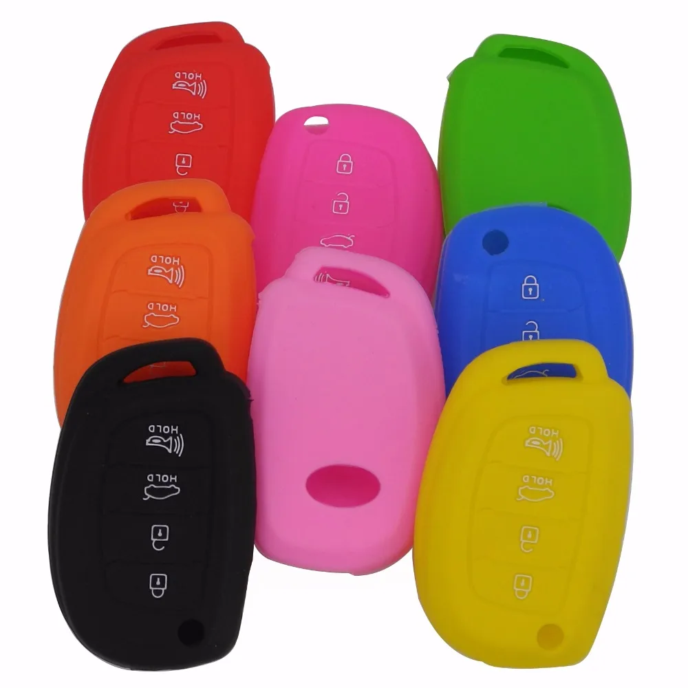 

Silicone Flip Car Key Fob Case for Hyundai ix45 Santa Fe i30 i35 i40 Genesis Folding 4 Buttons Remote Protect Cover Car-styling