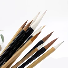 Лидер продаж 12 шт. каллиграфия пера Кисточки комплект ласка шерстяные волосы маленький обычный большой Ближний Малый написания сценария Расчёски для волос