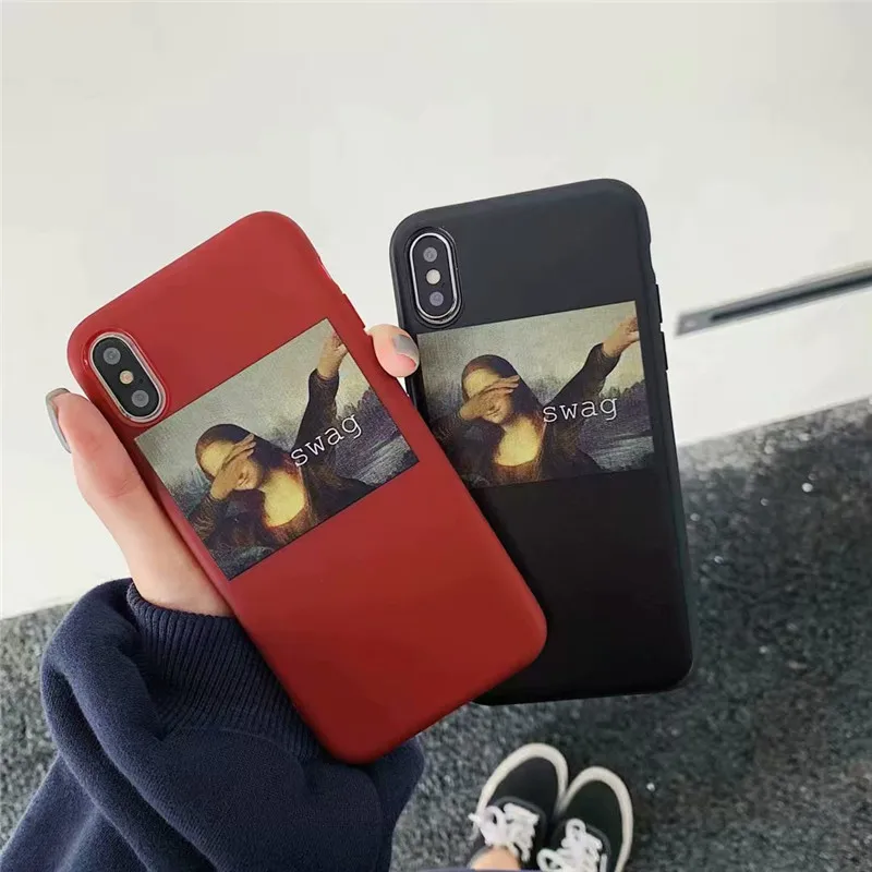 Telefon kilifi Смешные Мона Лиза анти-осень износостойкие силиконовые чехлы для
