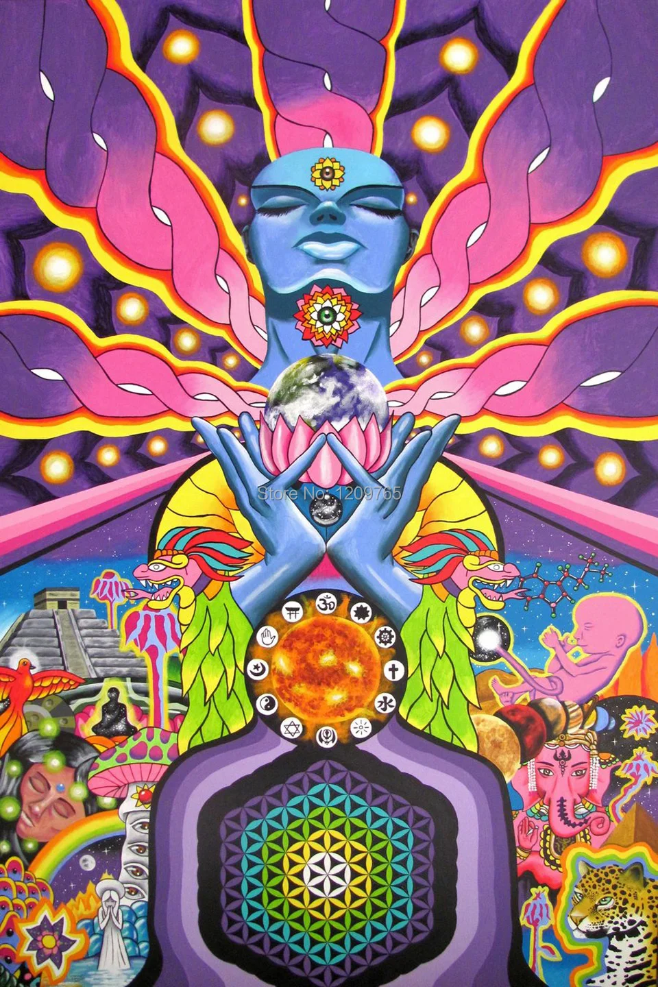 Buy Trippy Alex Grey 12x18inch posters printed silk