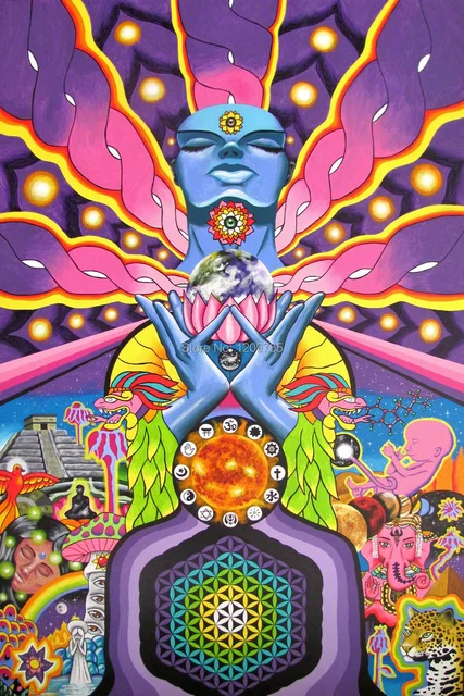 trippy alex grey 12x18inch posters printed silk decorative wall