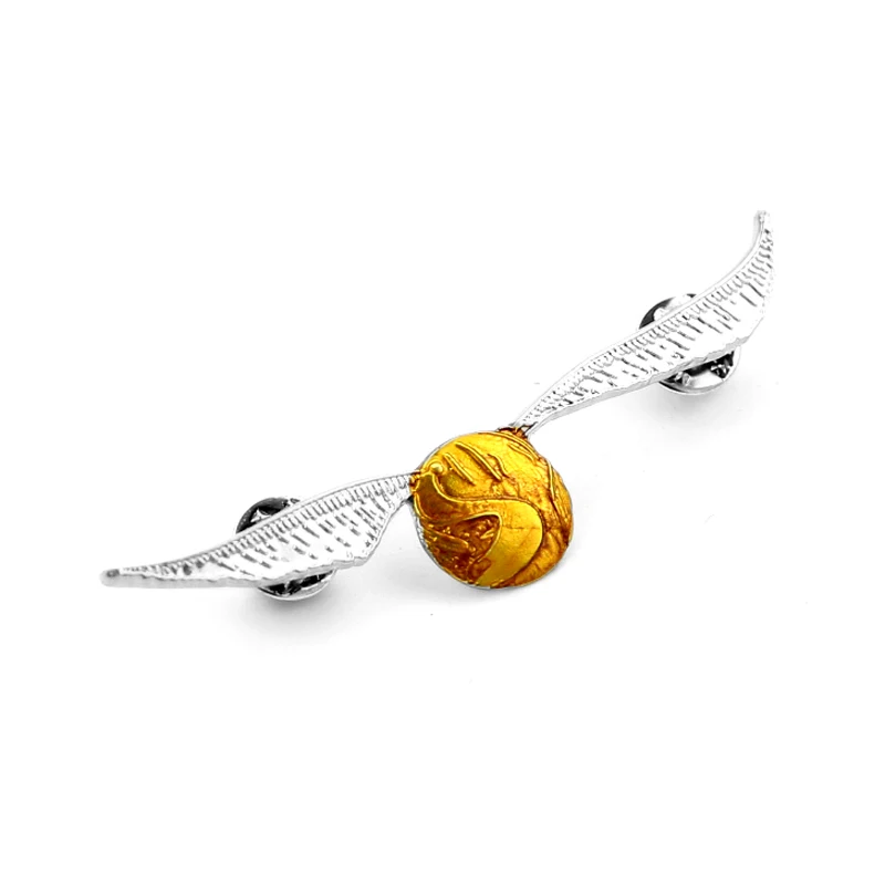 Большой размер 8,8 см Золотая брошь "снитч" на воротнике ювелирные изделия Квиддич Летающий шарик серебряное крыло с 2 значками значок стимпанк лацкан мужчины