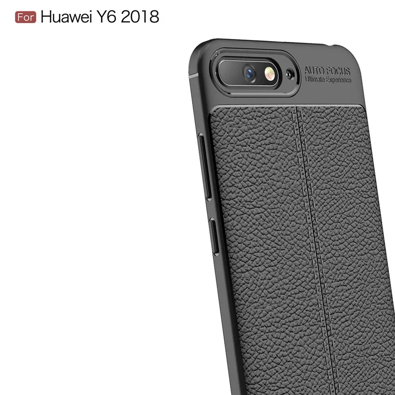 Luxury Shockproof Soft TPU Case For Huawei Y6 2018 Phone Back cover Leather for Huawei Y6 2018 Case Silicone Cover 5 (3)