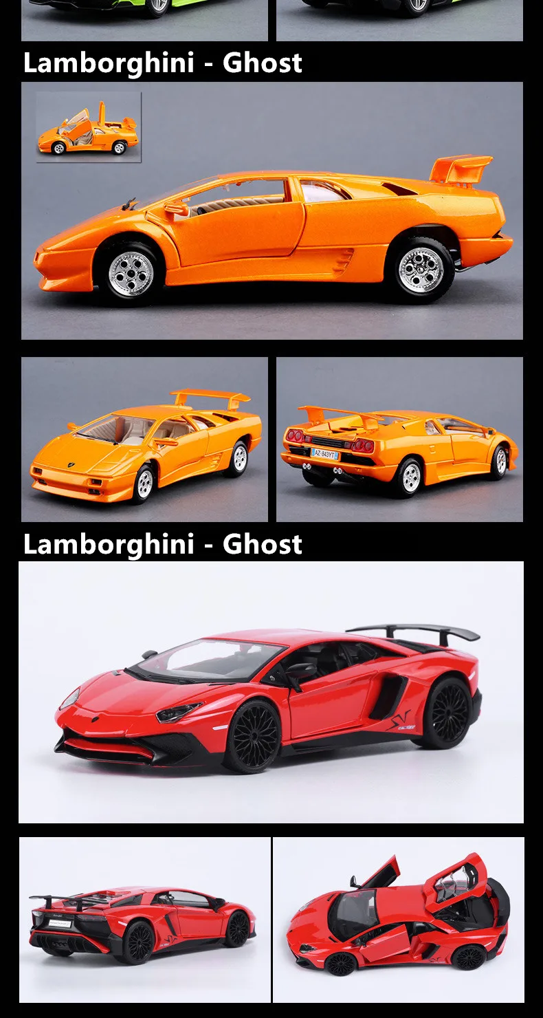 Bburago 1:24 Lamborghini Модель автомобиля высокая имитация литья металла детская игрушка бойфренд подарок моделирование сплав автомобиль коллекция