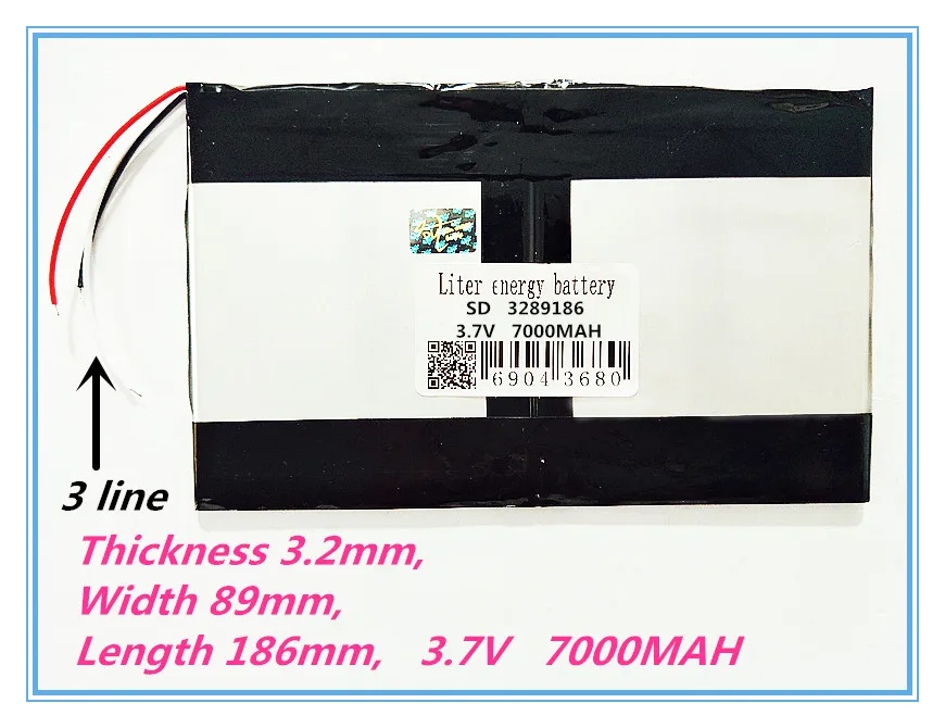 

3 line best battery brand Polymer cell 3289186 3.7V 7000MAH Tablet battery Rechargeable battery