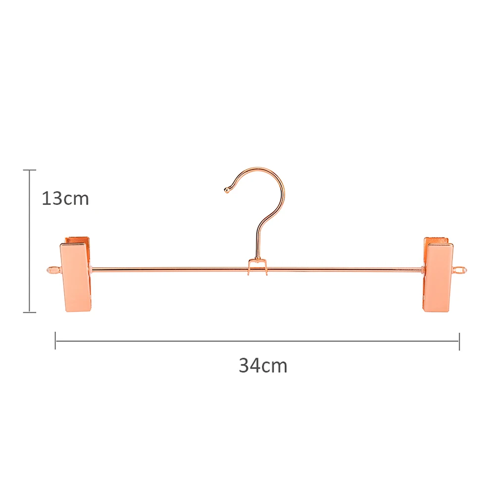 Hangerlink Rose Copper Gold Metal Heavy Duty Pants Skirt Slack Hangers, Trousers Hanger with Clips Rack Swivel Hook (12pcs/Lot)
