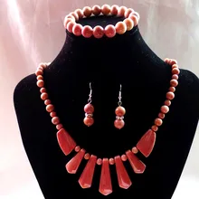 6 мм и 8 мм натуральный Аргентина 7 шт. форма стрелка ожерелье 18,5 дюймов и 10 мм эластичный браслет для унисекс для подарка