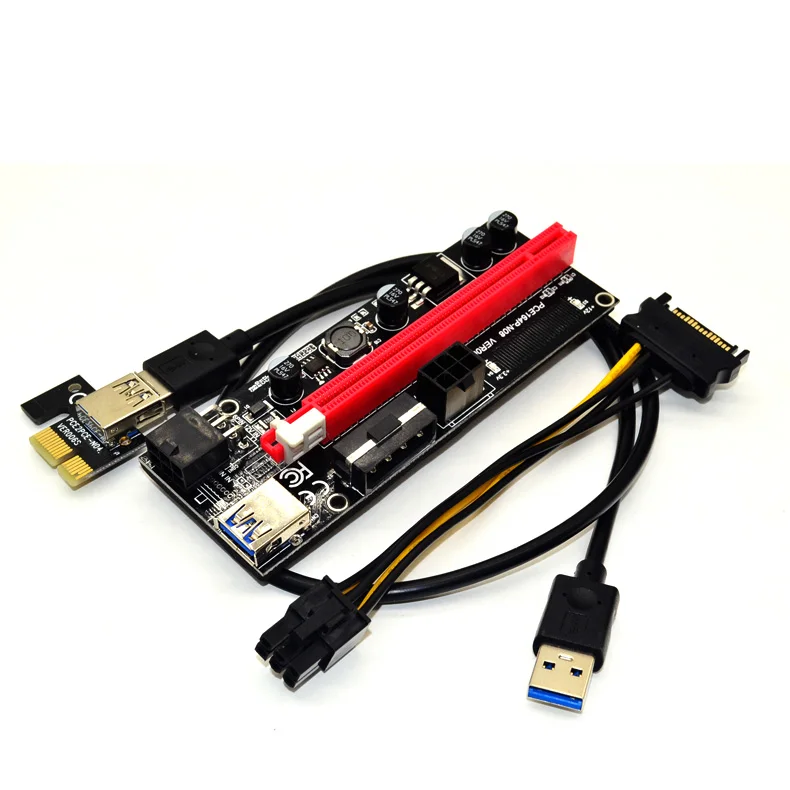 Высокое качество Ver 009 S pci e 1x к 16x Лер Riser Card Extender PCI Express адаптер USB 3.0 кабель Питание