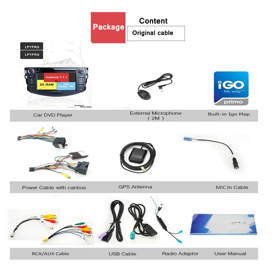 Discount Car 2 din android GPS Navi For Toyota RAV4 2009 - 2012 autoradio navigation head unit multimedia 4Gb+64Gb Android 9.0 PX5 8-Core 16