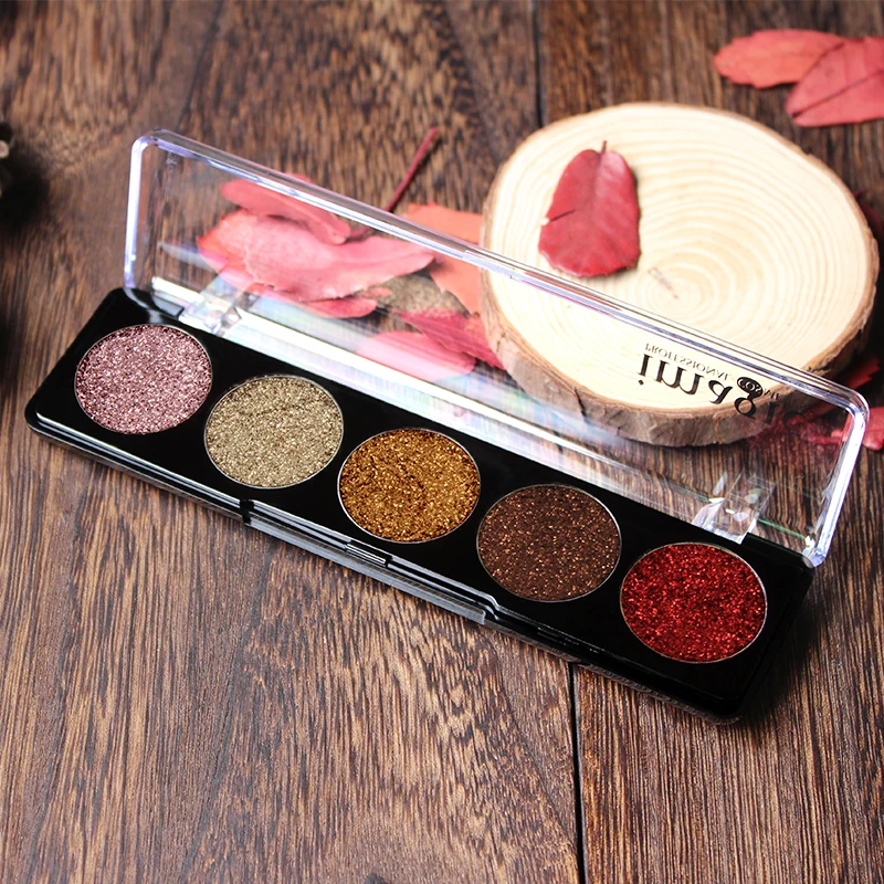 Glitters Eyeshadow Cosmetic Pressed Eyeshadow Diamond Rainbow Make Up Pressed Glitters Eye Shadow Palette 5 Color#