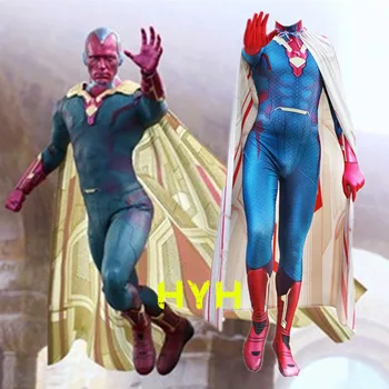 

New Avengers 3: Infinity War Vision Cosplay Costume Zentai Bodysuit Suit Jumpsuits Halloween Costumes for men