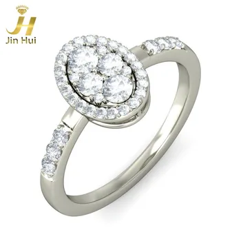 

Jinhui Unisex The Erlin Ring Solid 18K White 750 Gold 0.566CT Natural Diamond Jewelry Free Engraving