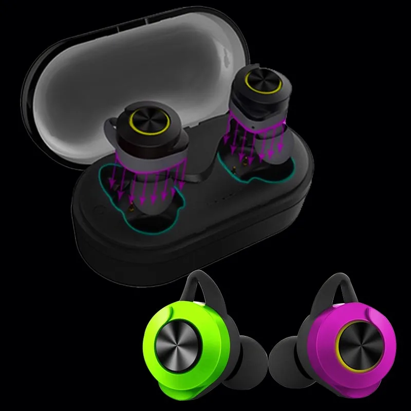 

Twins Dual Stereo Bluetooth Earphones Mini Bluetooth Headset Wireless Handsfree Earbuds Microphone Double Earpieces Charger Box