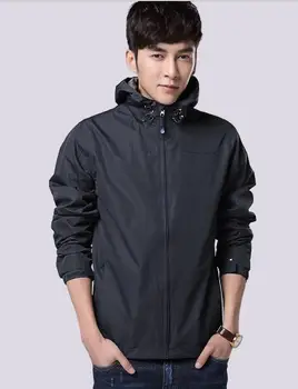 

ZACOO Windproof Hooded Coats Male Thin Quick-dry Jacket Tops Long-Sleeve Coat Waterproof Jacket Hoody Men's Solid Tops SAn0