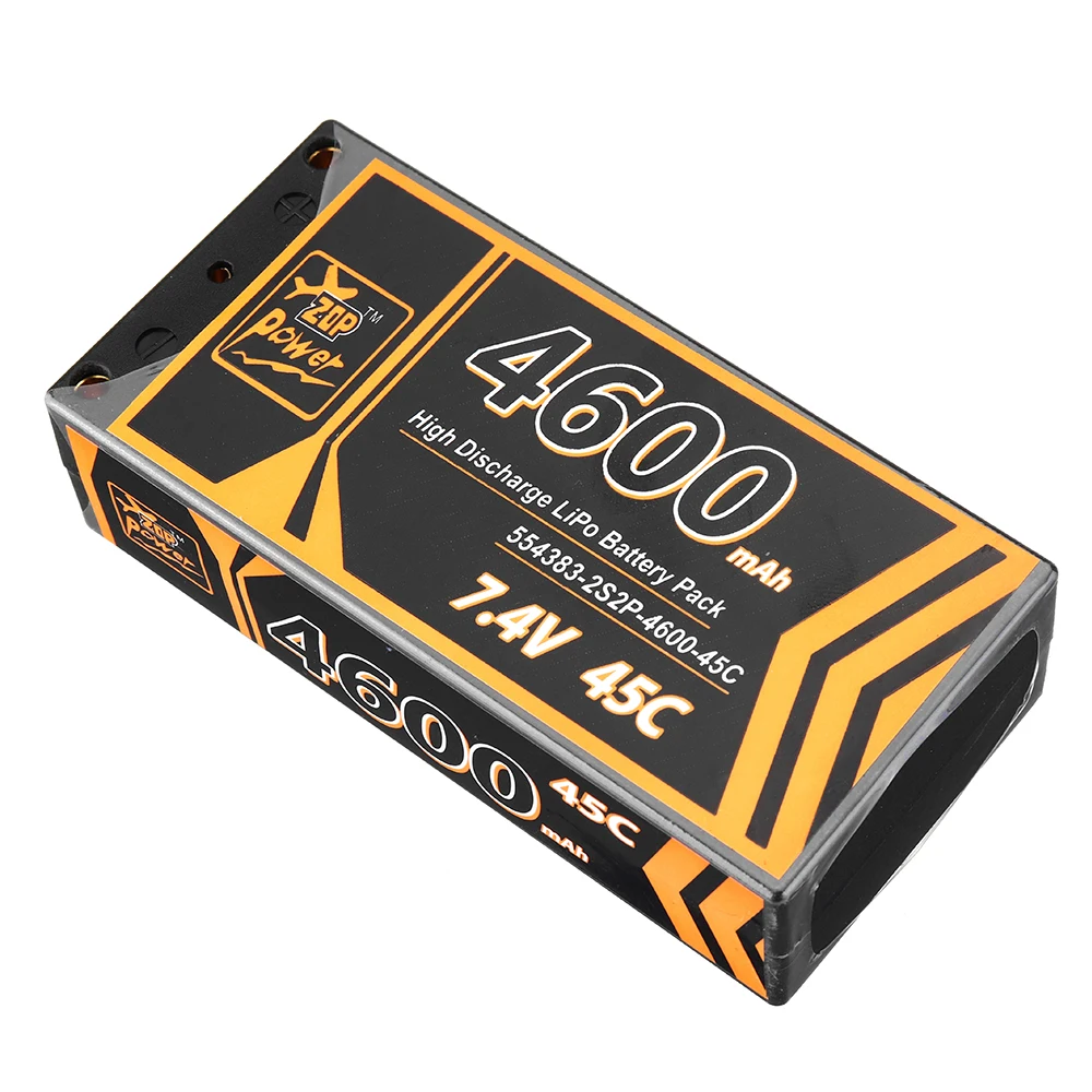 ZOP мощность 7,4 в 4600 мАч 45C 2S Lipo батарея T Разъем для RC HPI HSP 1/8 1/10 багги RC автомобиль осевой Scx10