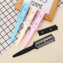 Расческа для волос на лбу, расческа для волос, двусторонний нож, тонкий инструмент для укладки волос, случайный цвет