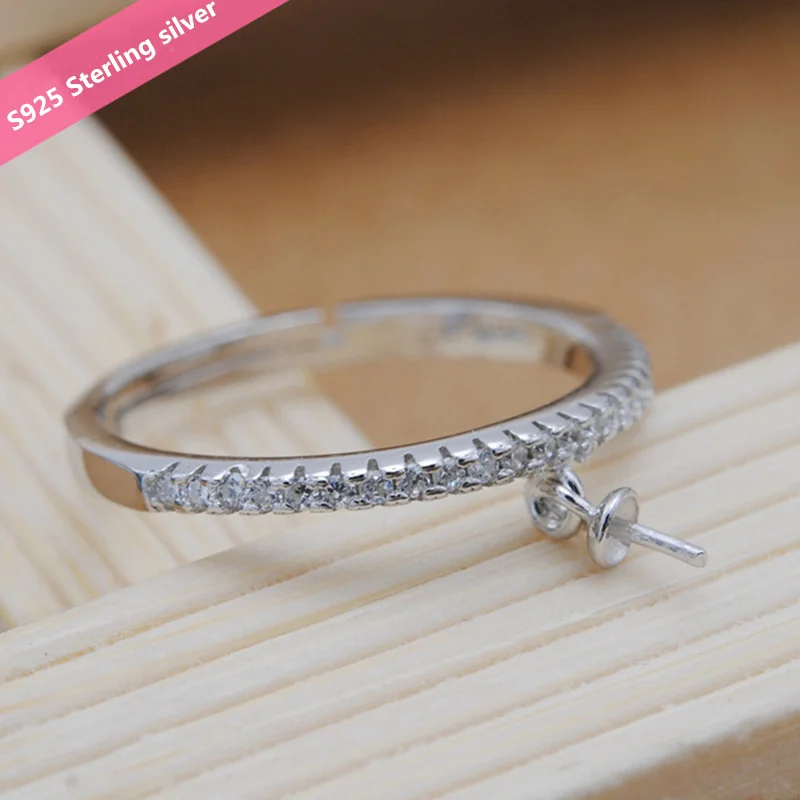 Супер классические циркониевые жемчужные кольца держатель из стерлингового