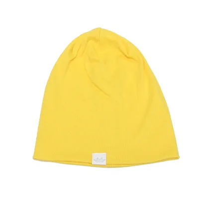 Шапочки короны, осенние шапки для мальчиков и девочек, громоздкая шапочка для маленьких детей, детская Весенняя вязанная хлопковая шапка Skullies, мешковатая шапка s - Цвет: Yellow
